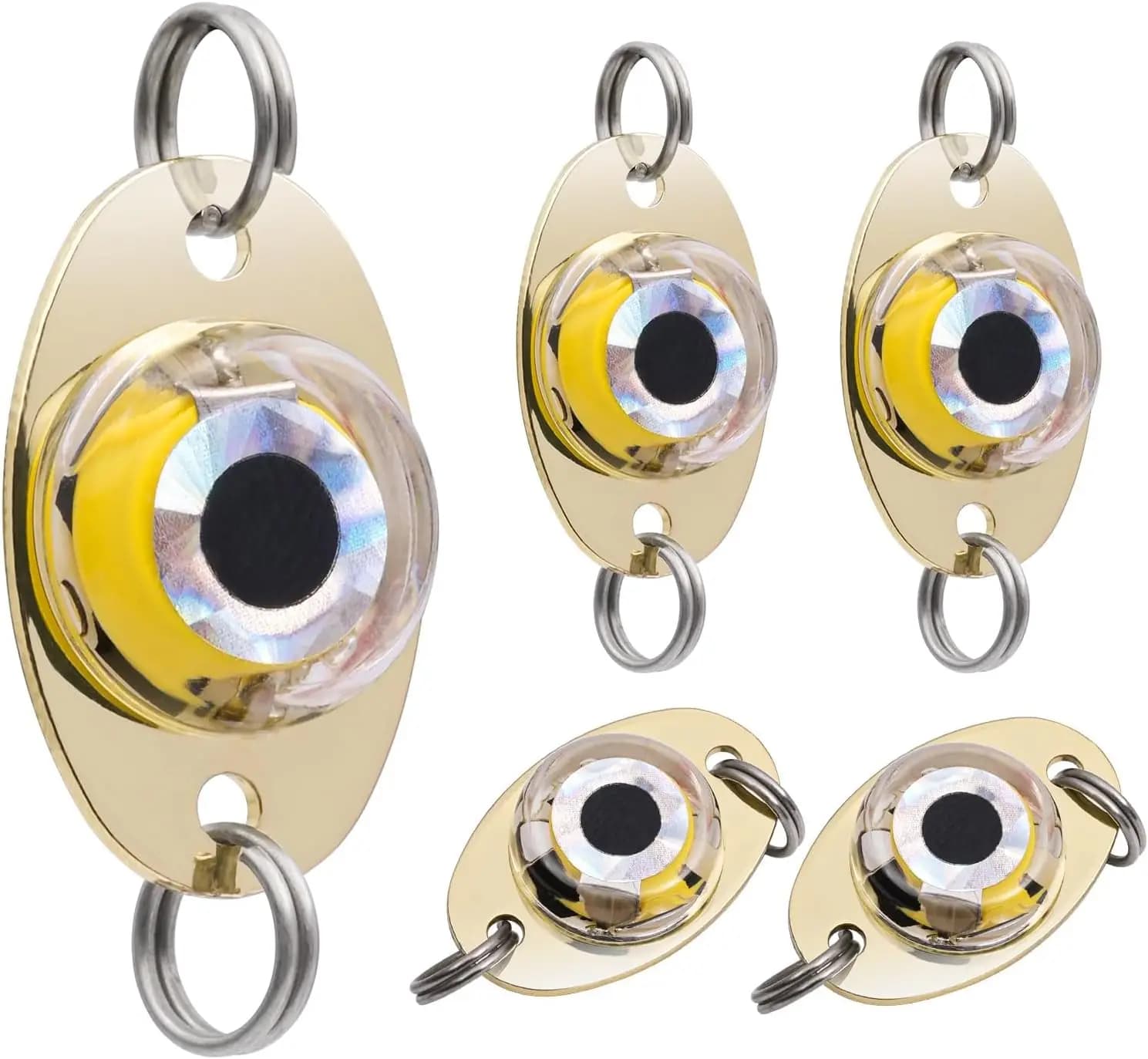 Esche da Pesca Subacquee a LED con Lampeggiatore Luminoso, Lampada Attrattiva a Occhio di Pesce per Acque Profonde - Set da 5 Pezzi