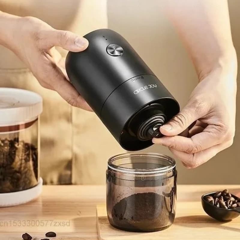 CIRCLE JOY Electric Coffee Bean Grinder Precision Automatic Compact Rechargeable Cordless Coffee Grinder Kitchen Tools