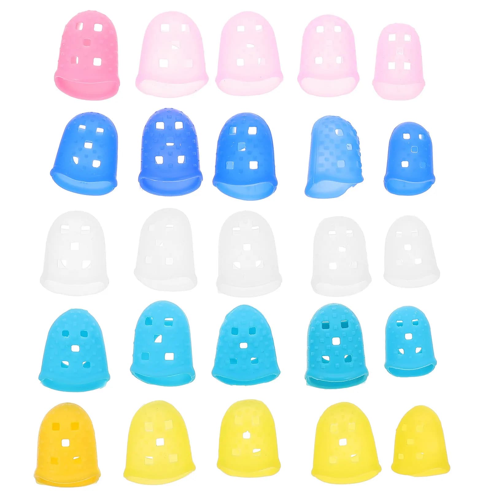 25 Pezzi Copridita in Silicone, Protezioni per le Dita in Diverse Misure per Chitarra, Mandolino, Banjo, Ukulele, per Prevenire il Dolore alle Dita