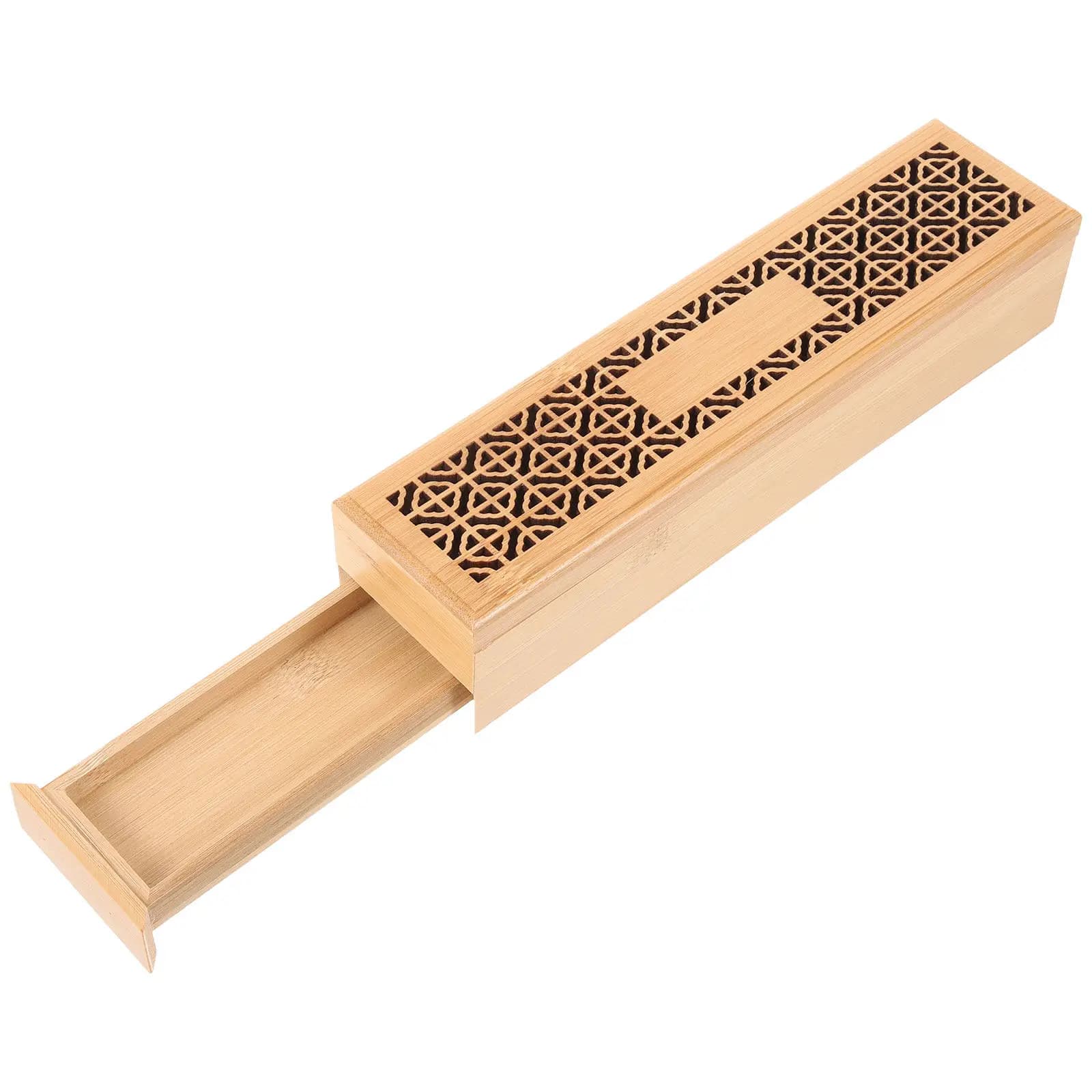 Wooden Incense Box Bamboo Craftsmanship Exquisite Hollow Carving Multi Functional Tabletop Incense Stick Holder Burner