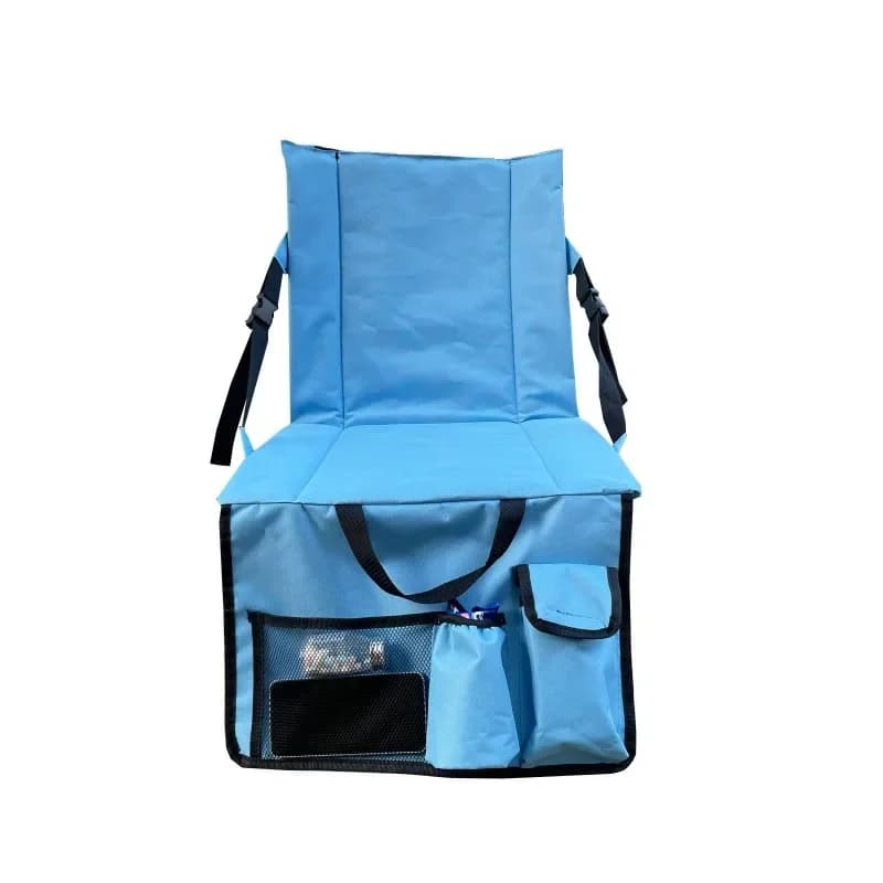 Cuscino per Sedia Impermeabile Pieghevole con Tasca Portaoggetti, Tappetino da Picnic per Campeggio all'Aperto con Orlo, Cuscino per Sedie da Stadio e Spiaggia