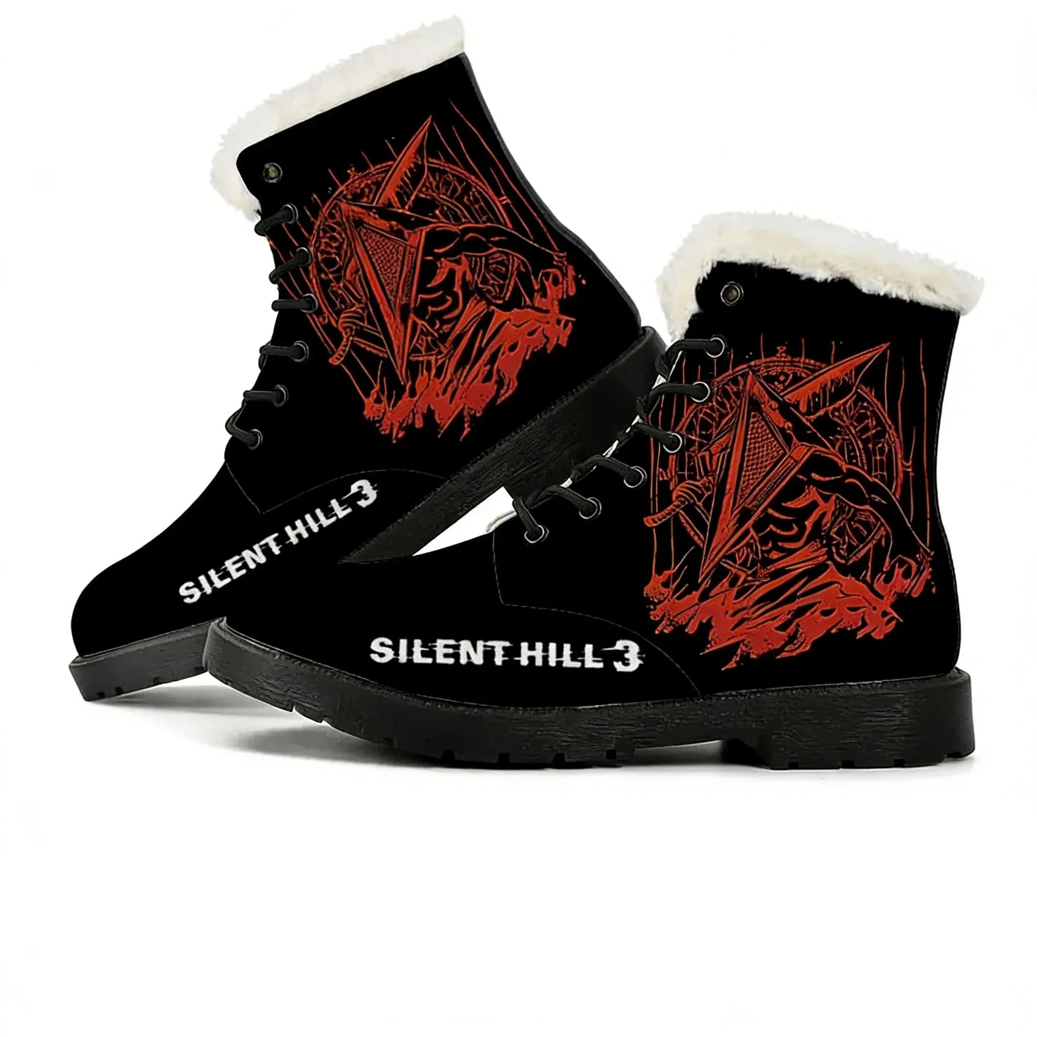 Silent Hill 3 Plush Boot Mens Womens Teenagers Casual Shoes Outdoor Keep Warm Leather Boot Couple High Quality Tailor-made Shoes
