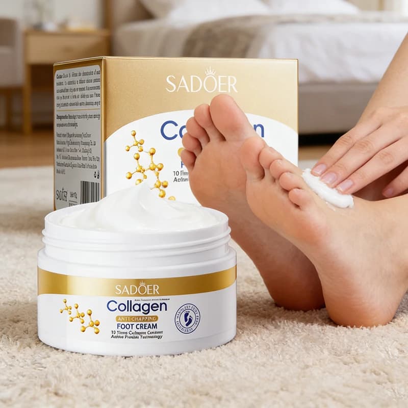SADOER Crema Piedi al Collagene Anti-screpolature Idratante Anti-rughe Anti-invecchiamento Levigante per la Cura della Pelle dei Piedi