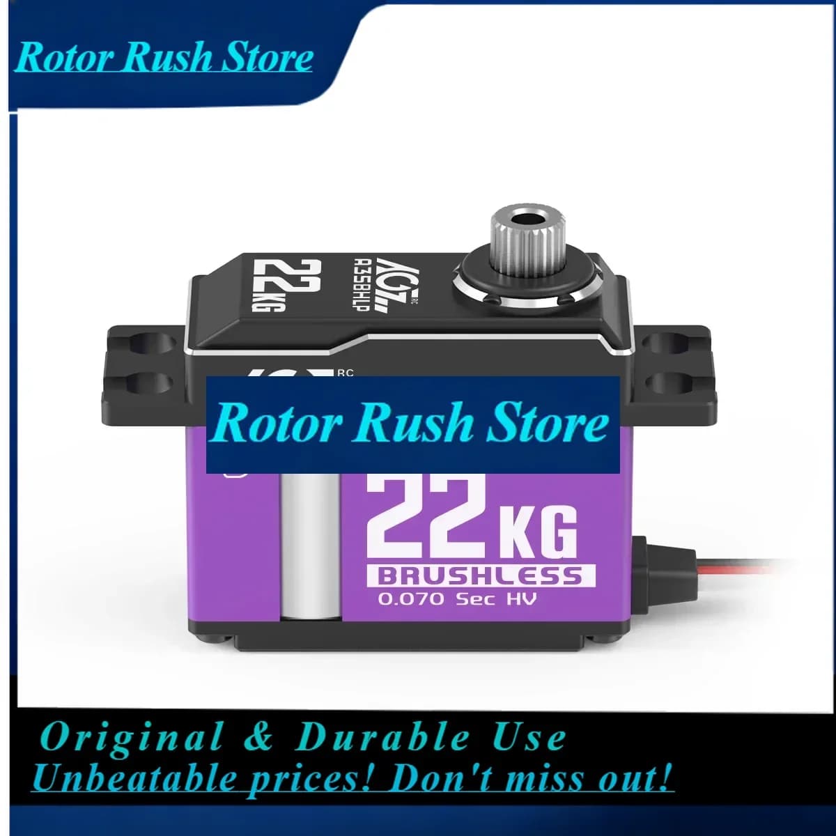 RoRuSAGFRC Brushless A35BHLP 22KG Ultra Torque Mid Size Servo Steel Gear For 1/12 Scale RC Car 3D Helicopters Airplanes Glider R