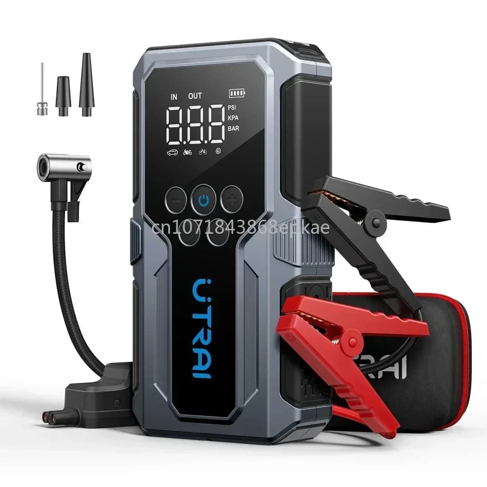 Nuovo Avviatore d'Emergenza per Auto 150PSI con Pompa d'Aria, 1500A, Power Bank Portatile e Dispositivo di Avviamento