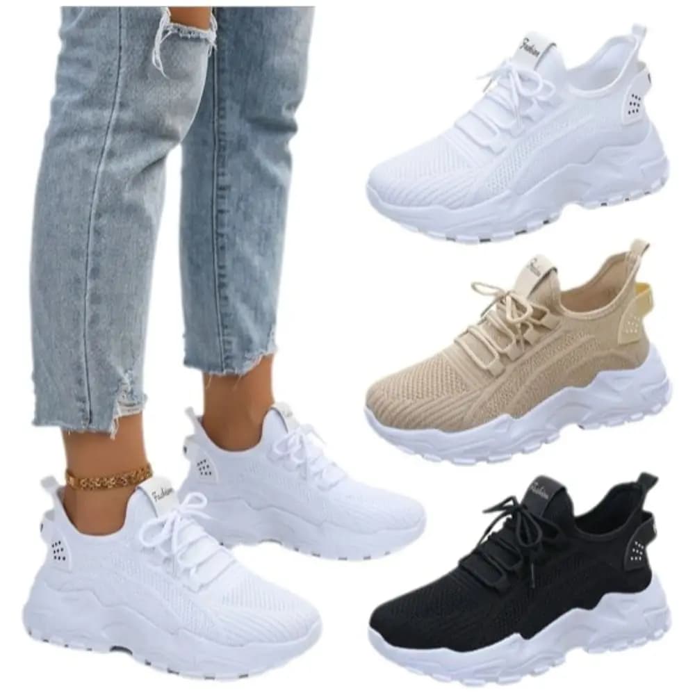 Breathable Women's Casual Sneakers Wear-resisting Lace Up Running Shoes Soft-soled Anti-slip Slip-on Fashion Sneaker Outdoors
