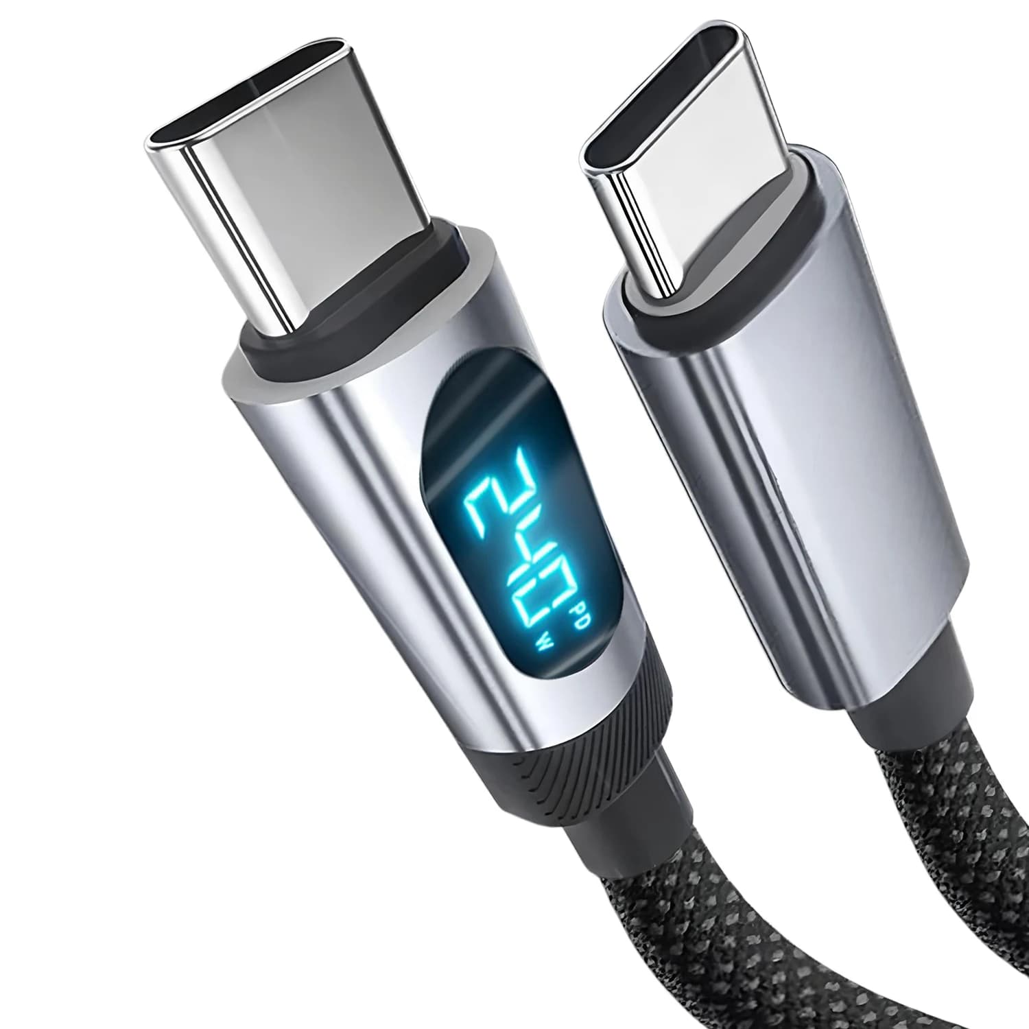 Cavo PD da USB C a USB C da 240 W con display a LED Cavo di ricarica rapido per Samsung Xiaomi Vivo Realme Motorola Cavo di ricarica tipo C