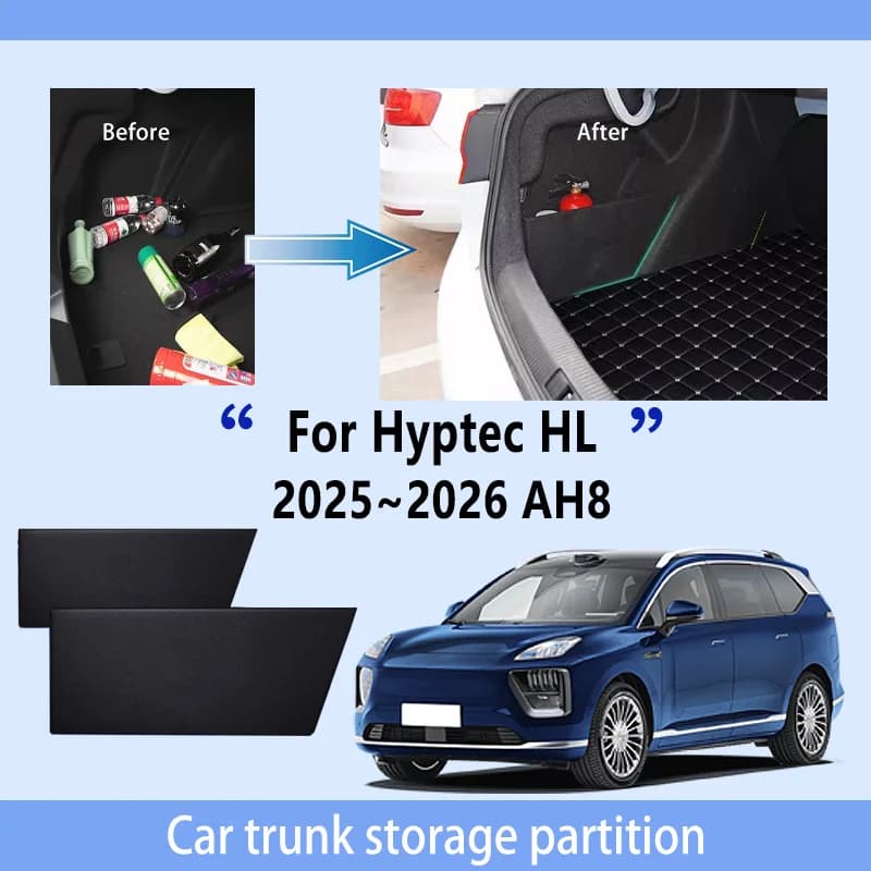 Accessori auto per Hyptec HL 2025 ~ 2026 Ispessimento Tronco Partizione di Stoccaggio Multifunzione di Stoccaggio Auto Parti Interni Organizzatore
