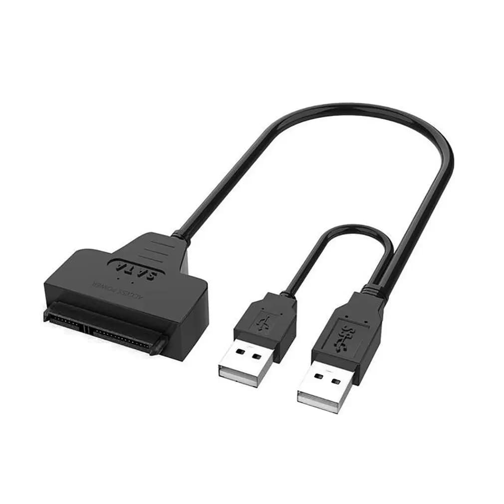 Dual USB3.0 USB 2.0 to SATA 22Pin Adapter Cable for 2.5 / 3.5 inch SSD HDD External Power Hard Disk Drive Converter Dropshipping
