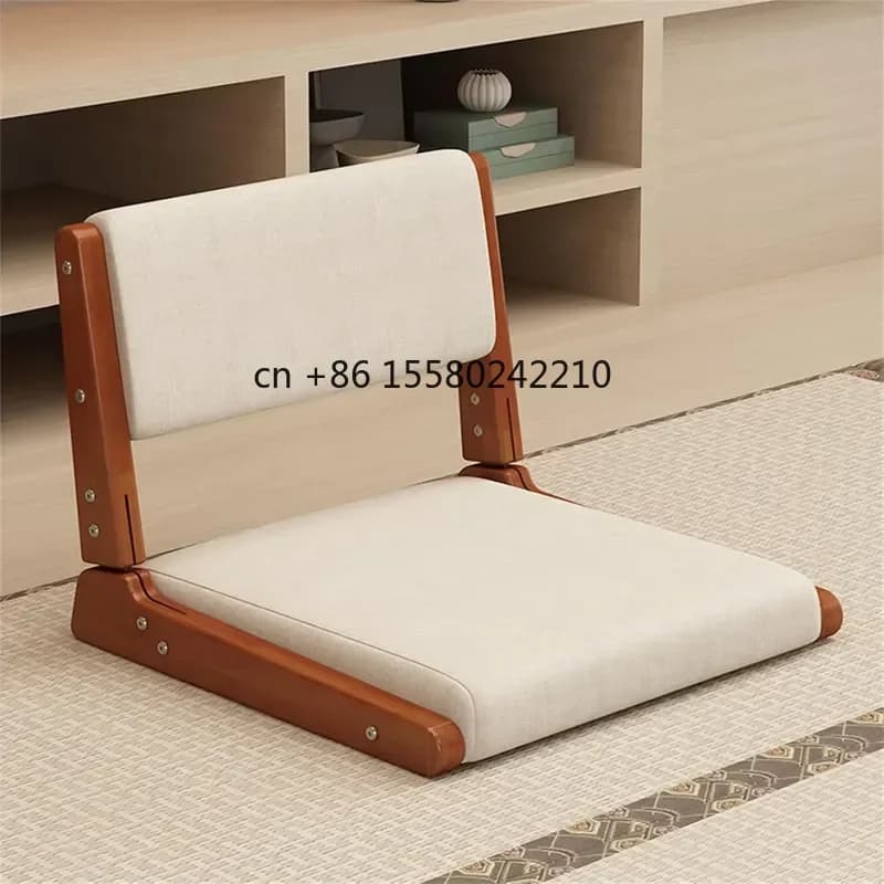2026 hot Foldable Japanese Floor Chair with Back Support and Cushion Portable Legless Meditation Chair Floor Seat for Living