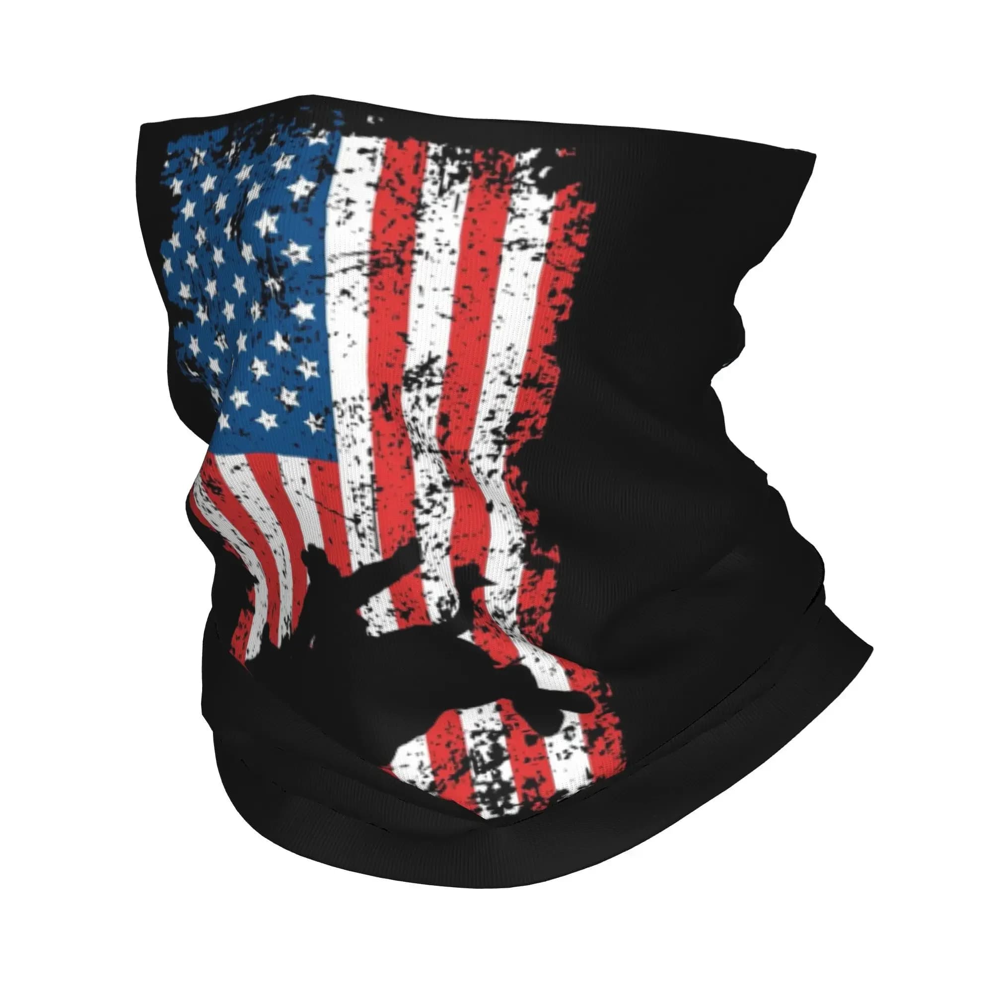 Bull Rider, Rodeo, American Flag Bandana Copricollo Magic Scarf Printed Mask Multi-functional Hiking Men's Fishing Woman