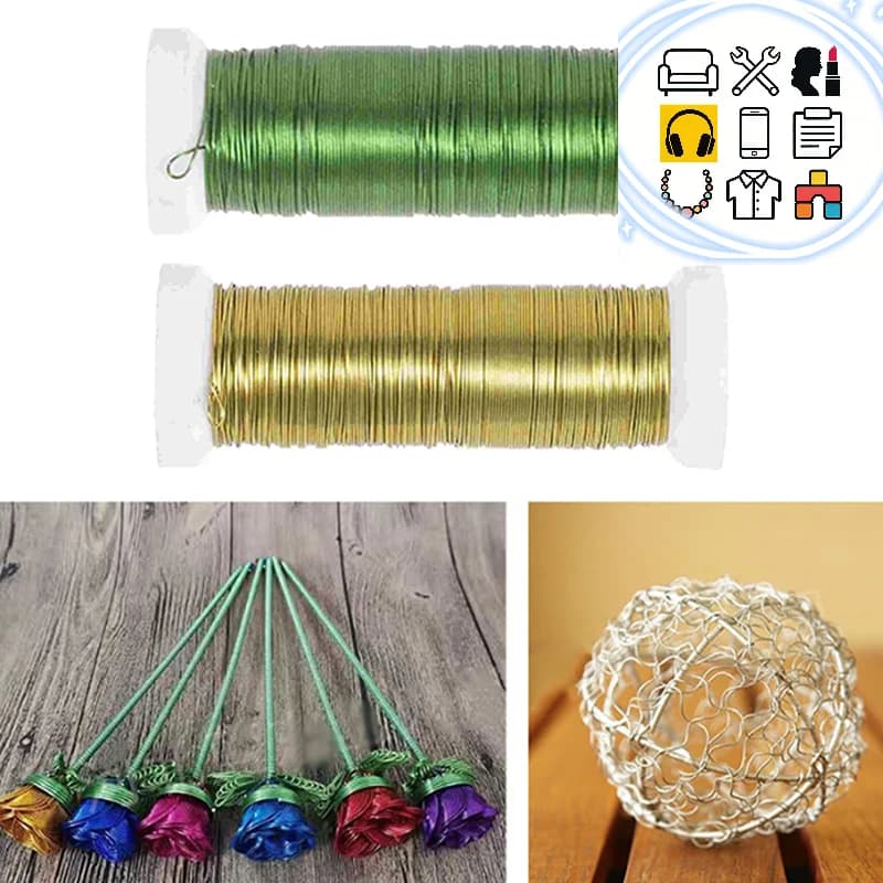 Fili artigianali Fiorista Steli di filo di fiore Fili per stelo di fiori fai-da-te Modello di fiore artificiale Disposizione Fili di ferro Decorazione del partito