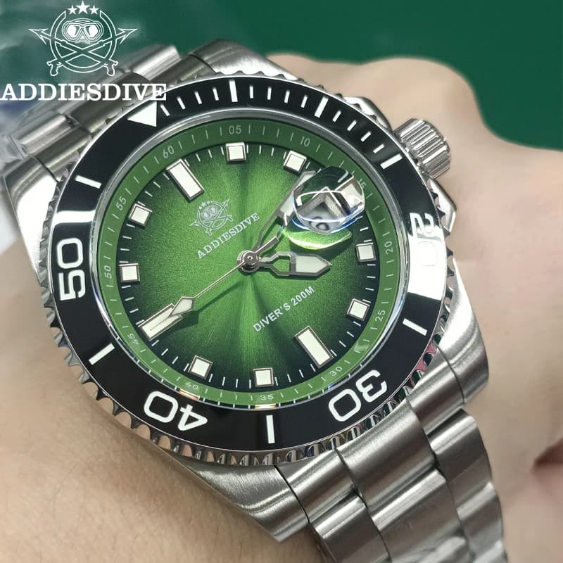 ADDIESDIVE Orologio da uomo di lusso Nuovo orologio da sub con lunetta in ceramica 41mm Orologio da polso al quarzo 200m Orologio subacqueo luminoso in acciaio inossidabile impermeabile