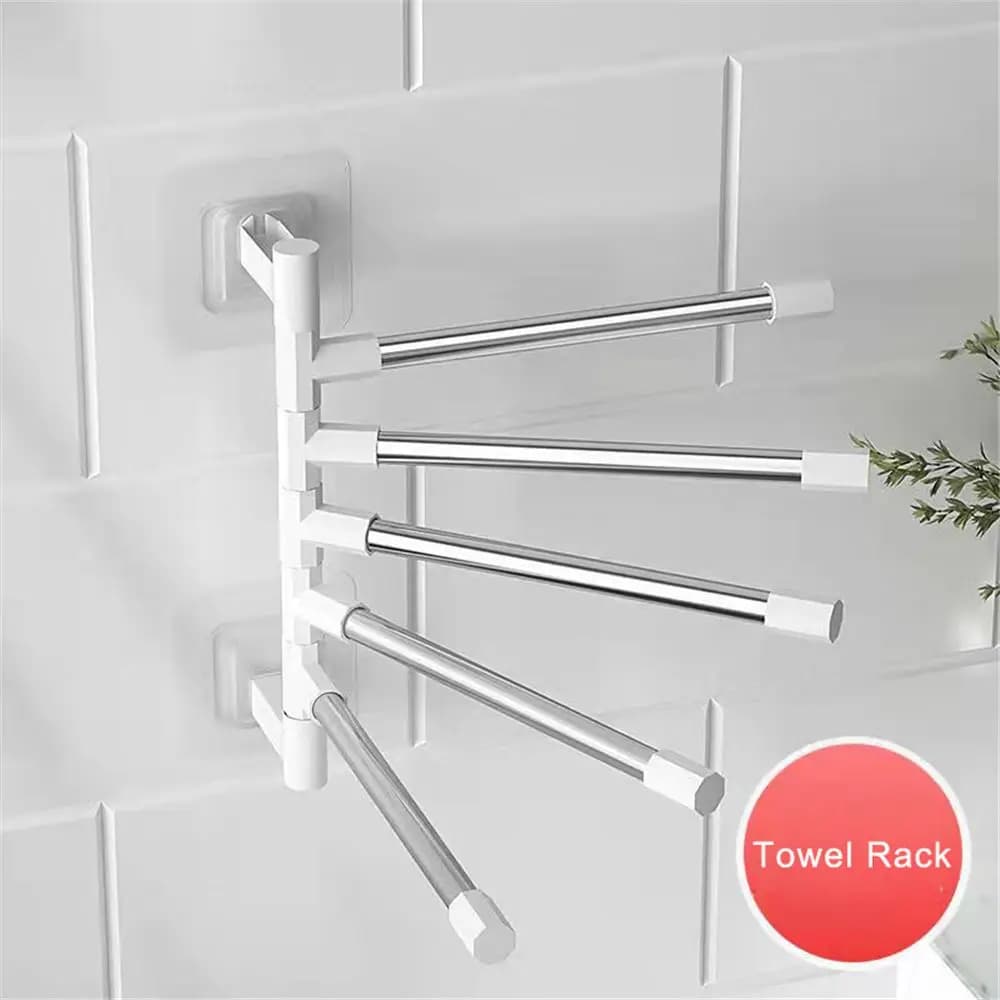 Organizzatore da cucina salva spazio staffa montata a parete portasciugamani girevole supporto sospeso porta asciugamani da 2-8 barre