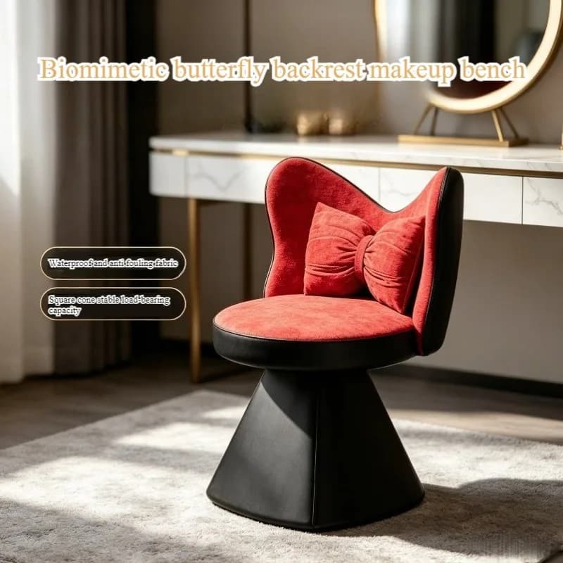 Light Luxury Cream Chair Back Chair Bow Dresser Stool Fairy Nail Art Makeup Chair