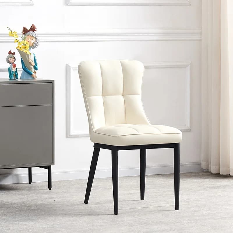 Sedia da pranzo moderna con morbido cuscino e gambe in metallo - Elegante sedia singola da ufficio per dormitorio, disponibile in verde/blu/nero