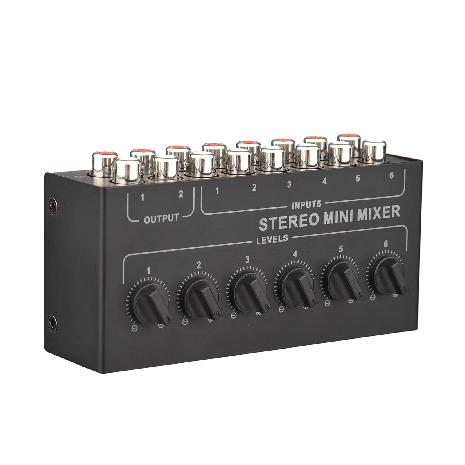 Mini passive mixer Stereo 6-channel portable audio mixer RCA 6 In 2 Out control Stereo distributor volume no battery required
