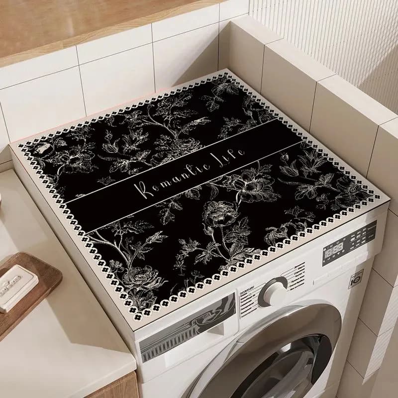 VIKAMA Diatomite Drum Washing Machine Cover Mat Water Absorbing and Dust-Resistant Refrigerator Top Wall Heater Pad Decoration