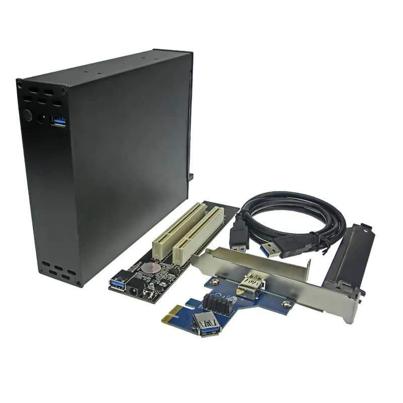 PCI-E To PCI Riser Card Optical Drive HubBay 2 Slot 32bit PCI Dock ENCLOSURE