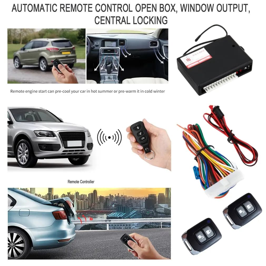 Serratura centralizzata remota per auto Sistema senza chiave 12V Sistemi di allarme per auto con telecomando Chiusura centralizzata con kit centrale remoto automatico