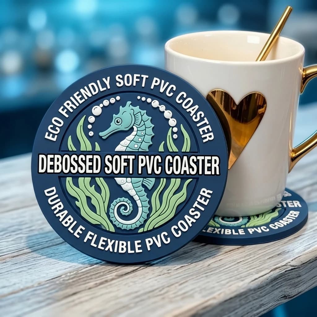 Custom Logo Round PVC Cup Coaster Non‑slip Heat‑resistant Table Protection Pad Coffee Tea Drink Mat Household Decor