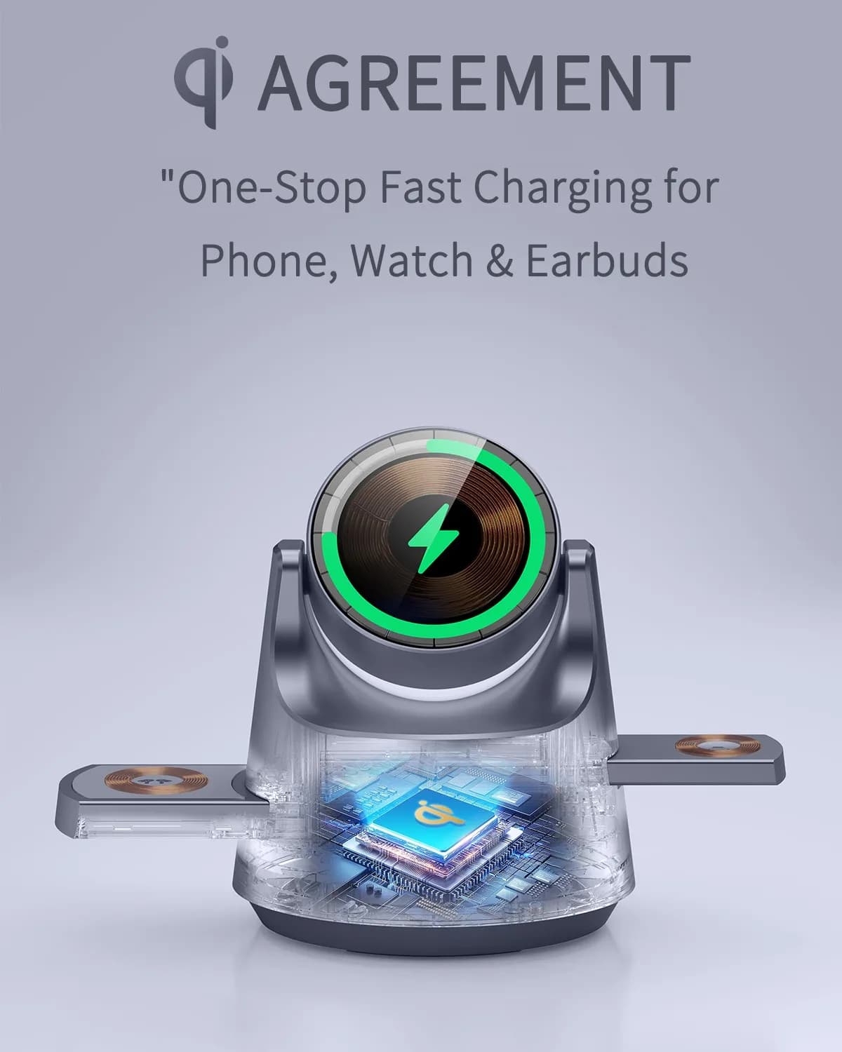 New Wireless Charger 4 in 1 by 15 W Magnetic Charger Night Light Mode Cell Phone Watch Headset Wireless Magnetic Charger