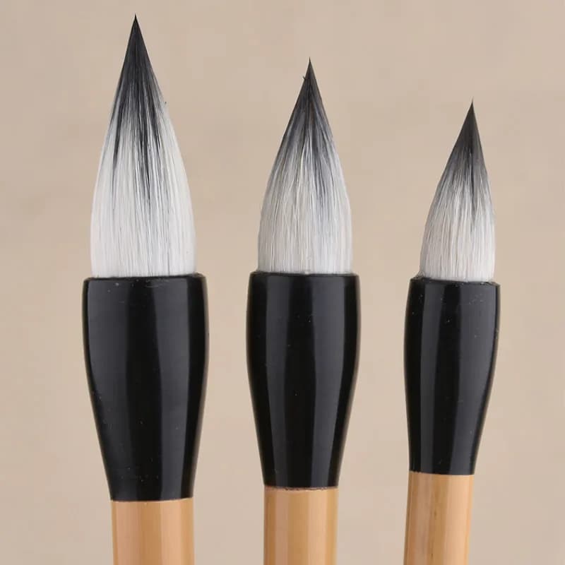 Calligraphy Brush Pen Set Woolen Purple Rabbit Hair Writing Brush Chinese Painting Brush Copying Scripture Calligraphy Galic Pen