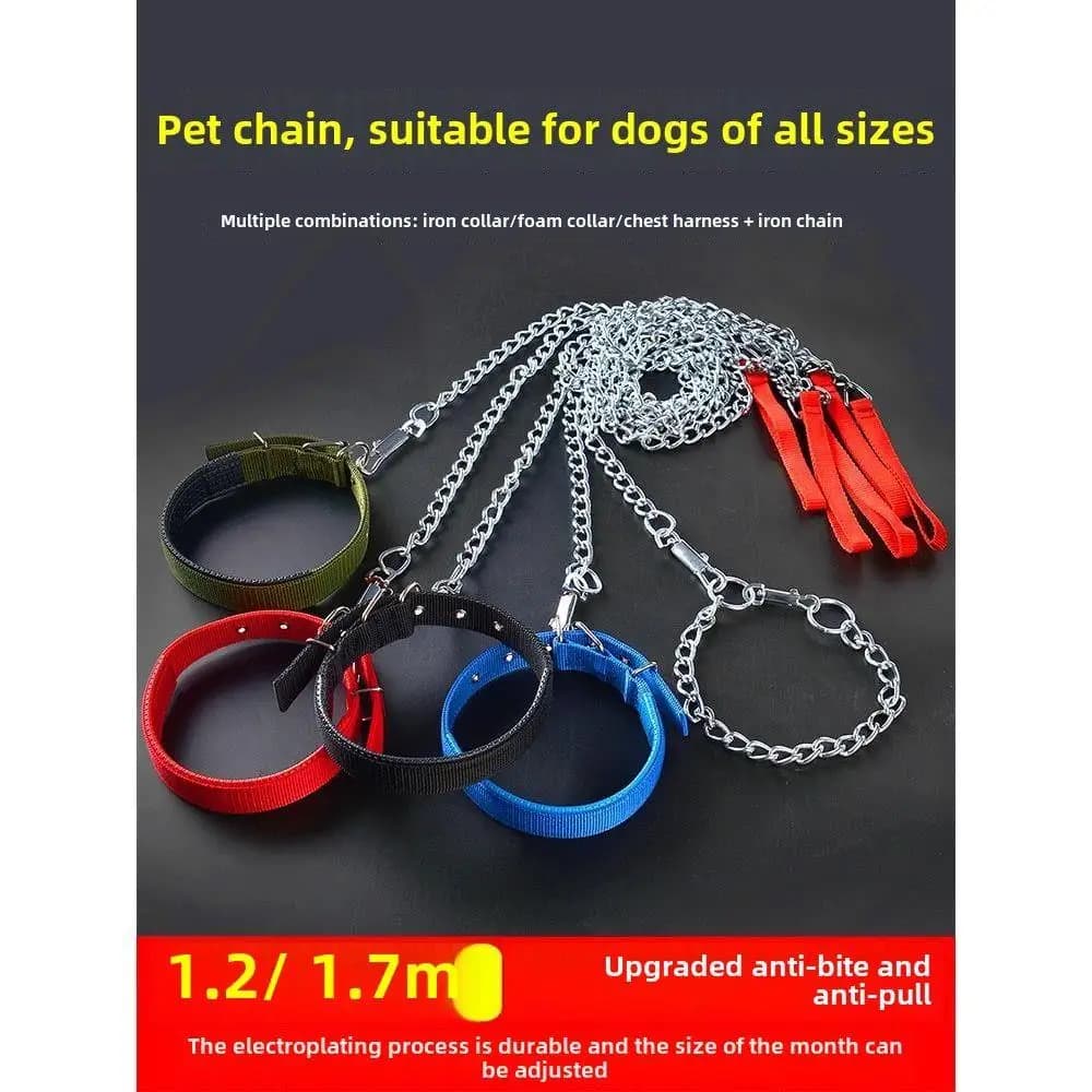 Guinzaglio per Cani in Acciaio Inossidabile per Razze Grandi, Catena Estensibile per Cani, Articoli per Animali Domestici, Maniglia Confortevole, Materiale Durevole, Pettorina per Cani