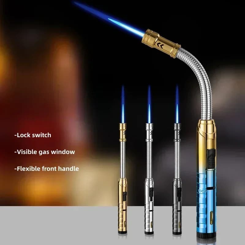 HOT SALE Outdoor Camping BBQ Kitchen Lighter Ignition Tool Windproof Cigar Lighter Welding Gun Butane Gas Lighters Smoking Gifts