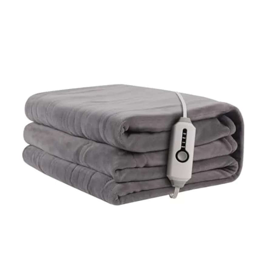 Coperta Elettrica Riscaldata 183x213 cm, Misura Full Size, in Morbido Pile Corallo con 4 Livelli di Riscaldamento e Spegnimento Automatico Dopo 10 Ore, Lavabile in Lavatrice, Confortevole