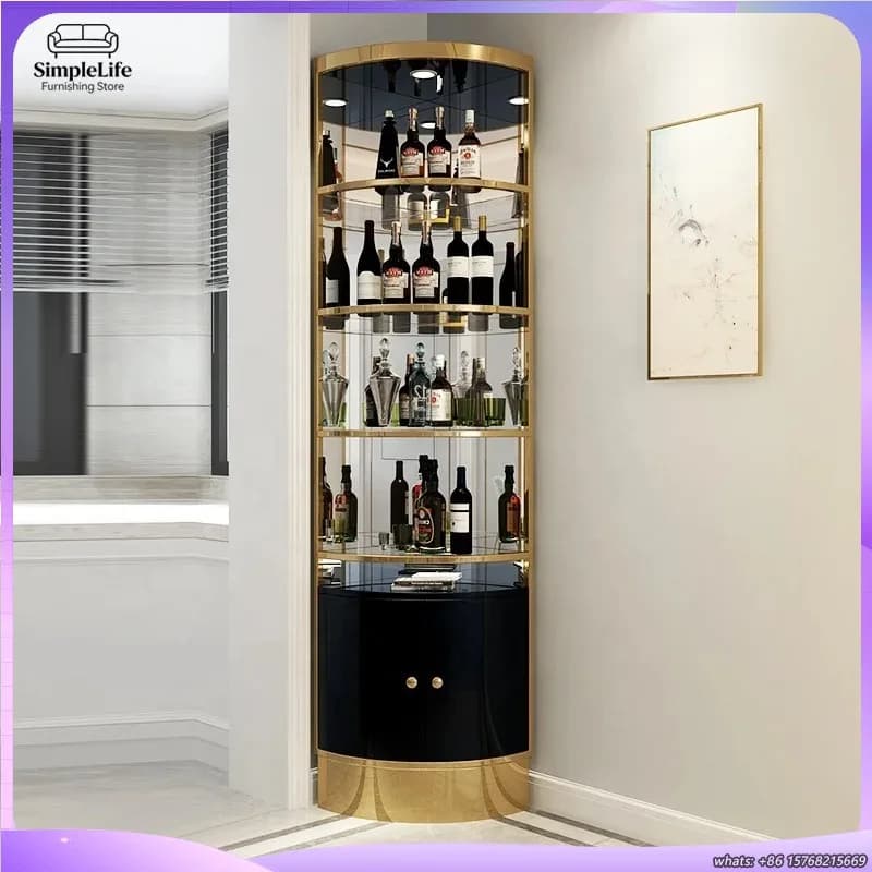 Mobile Bar in Vetro di Lusso Moderno per Casa, Ufficio e Cucina