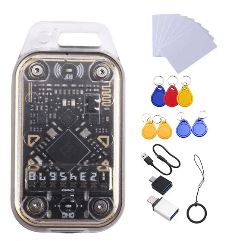 【BRILLIANT】 Emulatore lettore di chip intelligente RFID camaleonte V2.0 + portachiavi 7XUID/ID carta ID IC 125Khz 13,56Mhz Decodifica scheda NFC Duplic