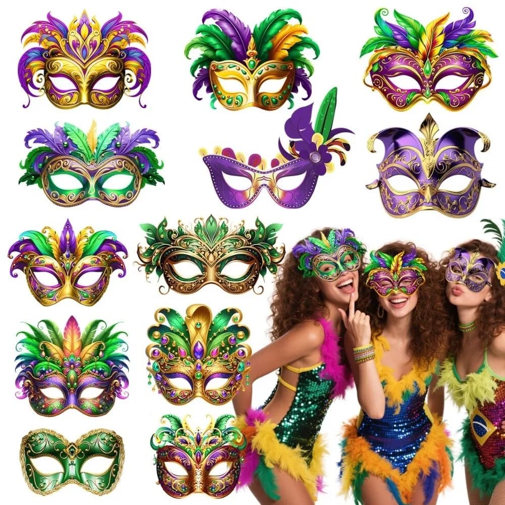 6 Pezzi Maschere Veneziane alla Moda per Feste di Carnevale, Maschera Fai-da-Te per Carnevale Brasiliano, Maschera in Carta per Occhi, per Feste in Maschera