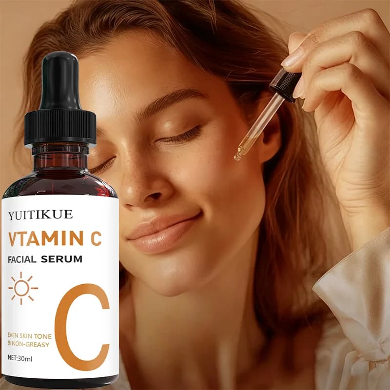YUITIKUE Siero viso alla vitamina C Illuminante Uniforma il tono Idratante Trattamento leggero non grasso per una pelle luminosa, liscia e sana