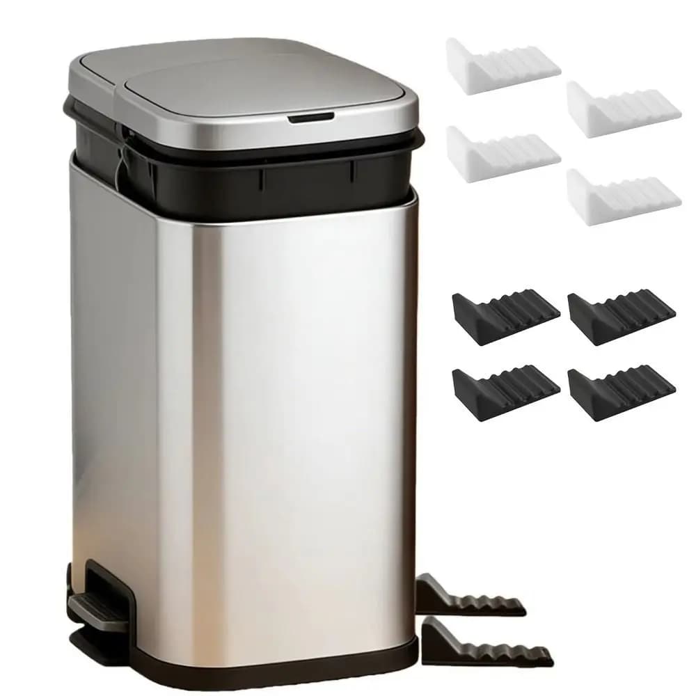 4 Pcs Silicone Trash Can Wall Protector Noise Reduction Heavy Duty Anti Collision Cushion No-Drill Installation Anti-Slip
