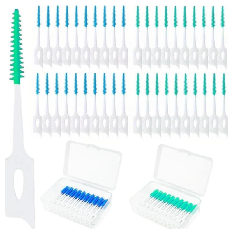 200 pezzi spazzole interdentali in silicone dentale filo interdentale usa e getta stuzzicadenti strumento di pulizia orale