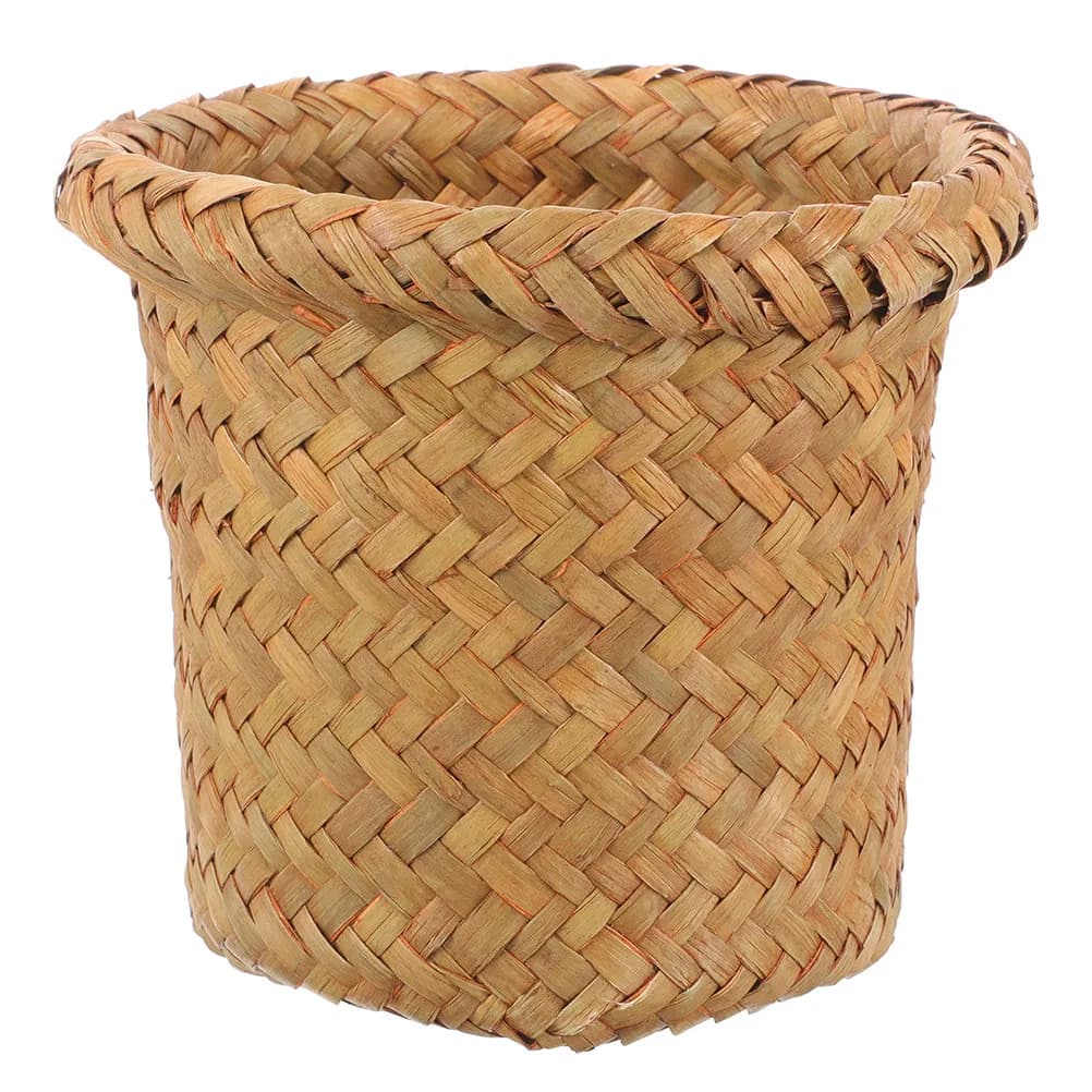 Cesto Portarifiuti Intrecciato in Giunco Marino, Cesto per Bucato, Cestino per Rifiuti da Cucina, Misura M, Robusto Cesto Portarifiuti Intrecciato a Mano per Camera da Letto e Bagno