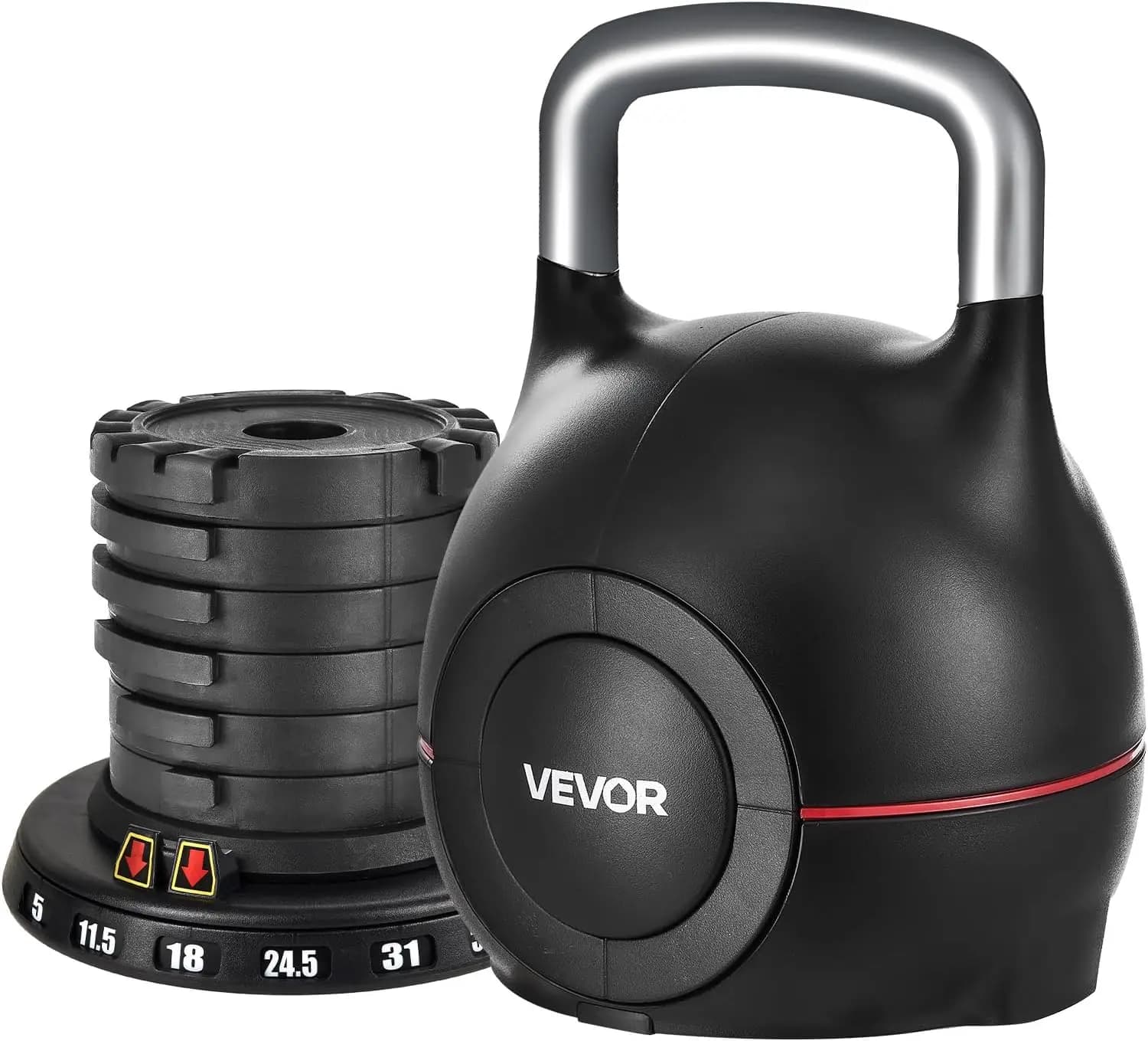 Kettlebell Regolabile in Alluminio Pressofuso e ABS per Allenamento della Forza di Presa, Allenamento Total Body e Cross-Training
