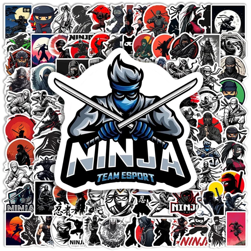 Cartoon Japanese Ninja Stickers Shinobi Waterproof Vinyl Kid Toy DIY Decorative Decal Gift for Luggage Water Bottle Laptop Phone