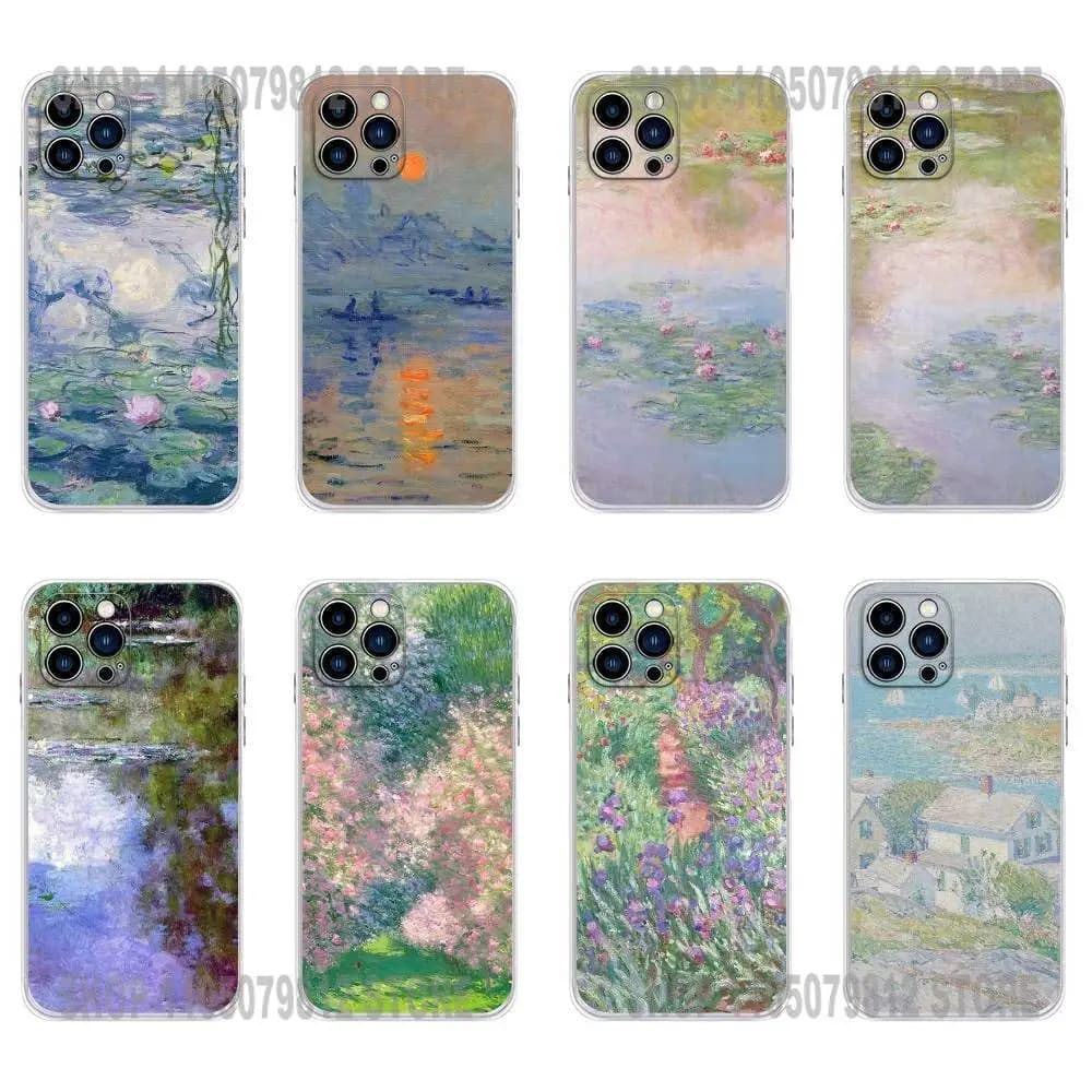 Claude M-Monet Painting Phone Case For iPhone 17 16,15,14,13,12,11 Plus,Pro,Max,XR,Plus,E,Mini Transparent Soft Cover