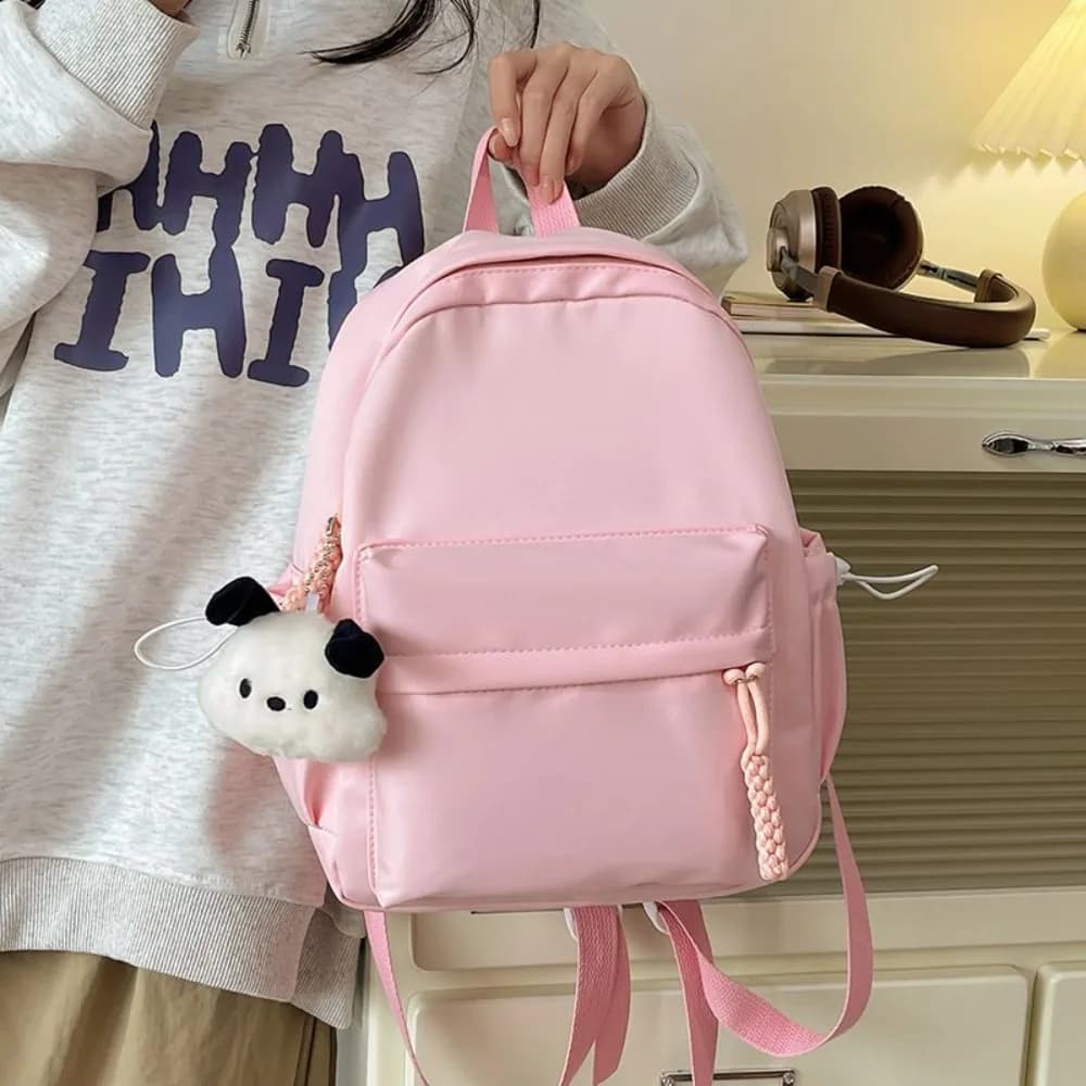 Nuovo Zaino in Nylon Traspirante 2026, Semplice, Versatile, Leggero, Stile Campus, Tinta Unita, Borsa Scolastica per Studenti