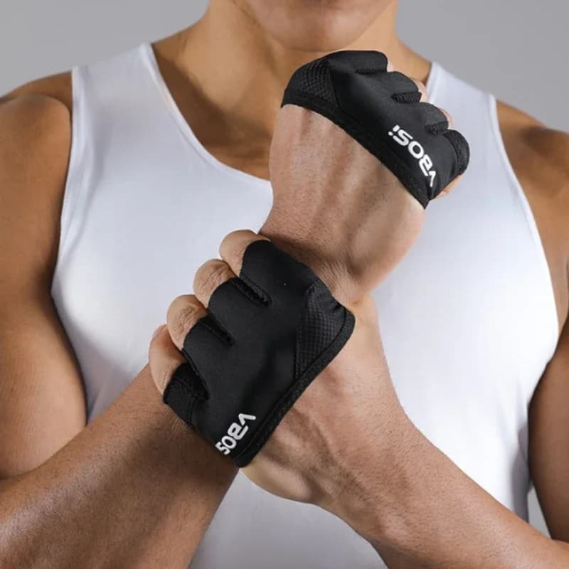 Four-tip Gloves Women's Anti-Calk Pilates Air Yoga Sport Fitness Gloves half fingers breathable anti-slip