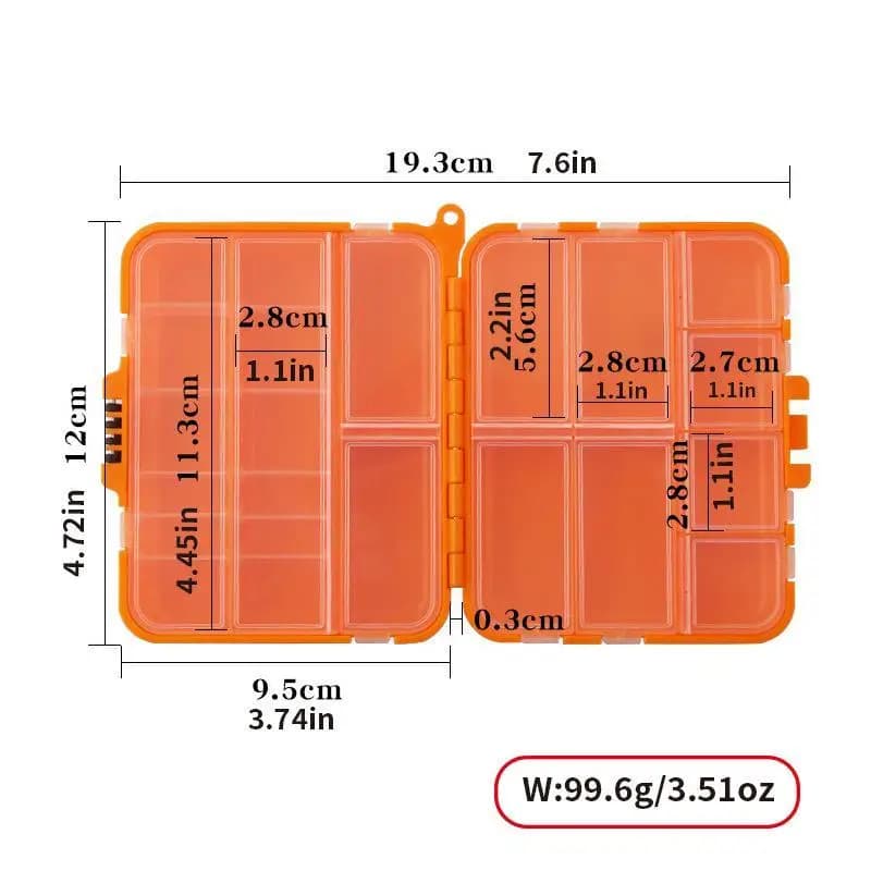 Durable Waterproof Fishing Tackle Box Portable Lure Hook Storage Case with Removable Dividers for Outdoor Sports