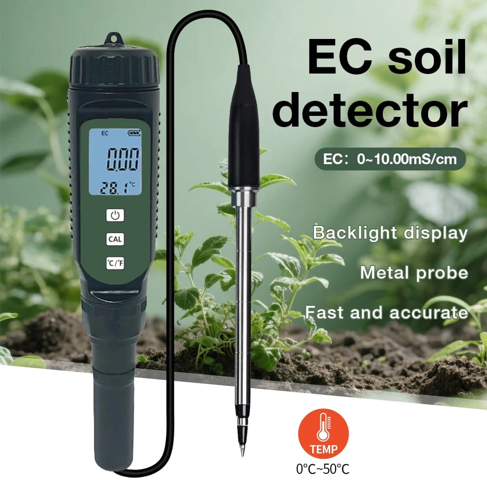 New digital soil tester EC soil meter and soil temperature monitor for the soil analyzer of pot gardening plants