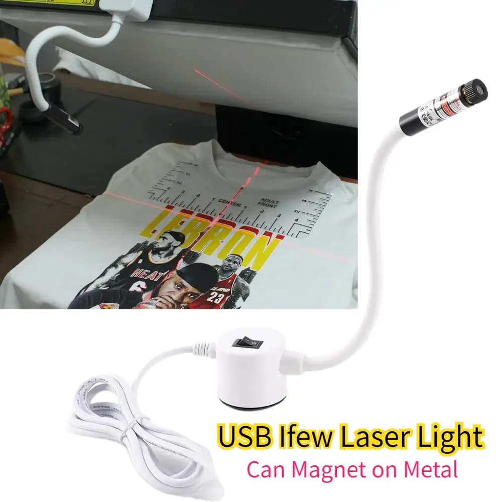 Strumento di luce di posizionamento laser a LED USB DTF DTG pressa di calore kit lampada laser dispositivo per macchina da cucire a infrarossi accessori per cucire a croce