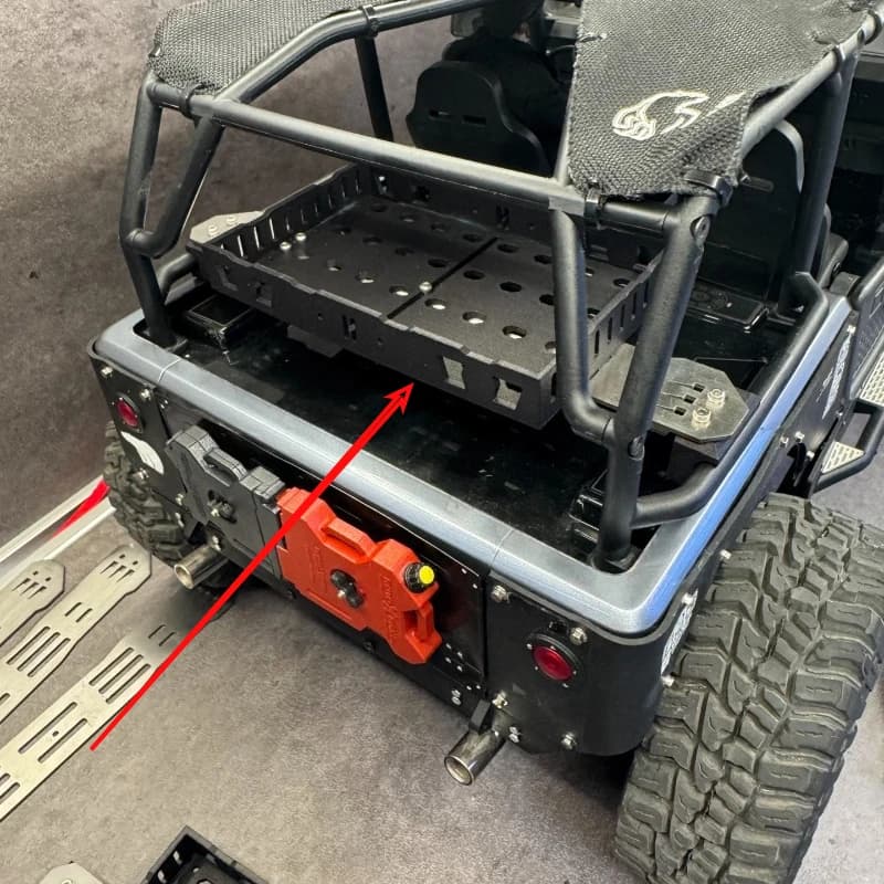 Rear Bed Luggage Rack for Axial SCX10 III Jeep CJ-7 1/10 RC Crawler Rear Tub Floor Scale Accessory Upgrade Parts Metal and Nylon