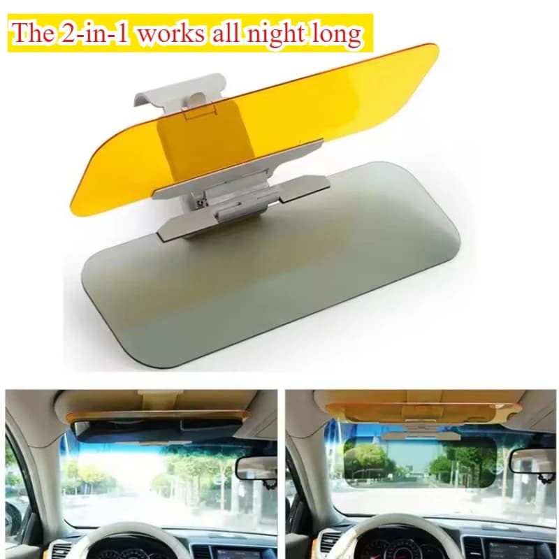 Visiera parasole per auto 2 in 1, occhiali antiabbaglianti diurni e notturni, protezione per veicoli da guida con clip, per occhi, parasole, guida girevole