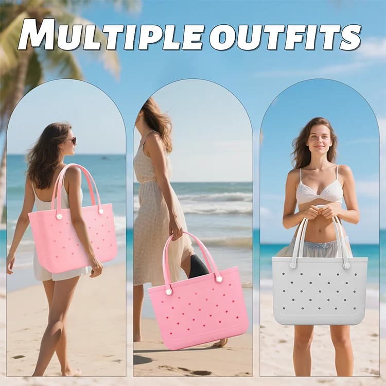 Borsa tote da esterno in EVA stampata da spiaggia scavata Borsa da trasporto per animali domestici Borsa portaoggetti grande transfrontaliera Casual Semplice Sle Doppia maniglia