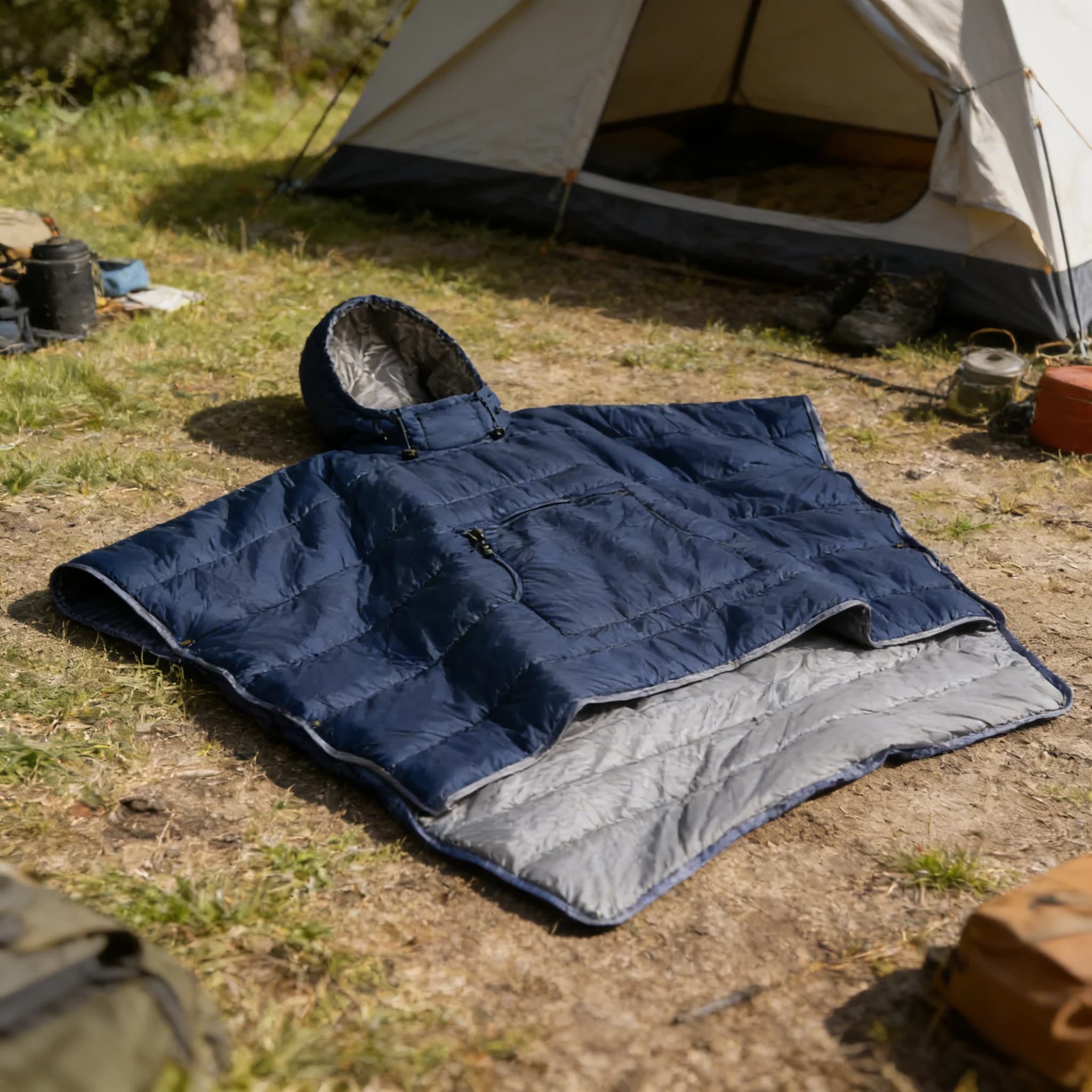 Double Sleeping Bag Compact, Car Camping Travel Gear, Warm Insulated Outdoor Sleeping for Adults Adventure Use