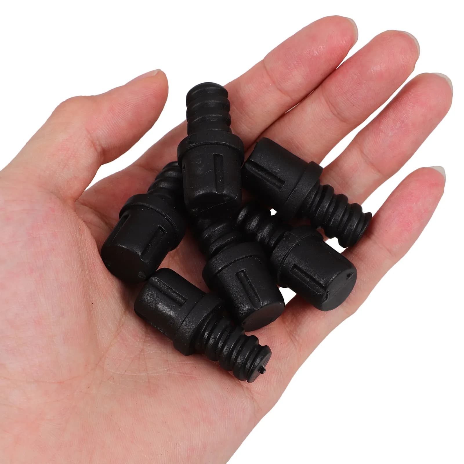 6Pcs Plastic Toilet Brush Handle Connector Spiral Threaded Design Ergonomic Self-Locking Adapter for Universal Brush Head
